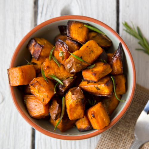 spicy roasted sweet potatoes